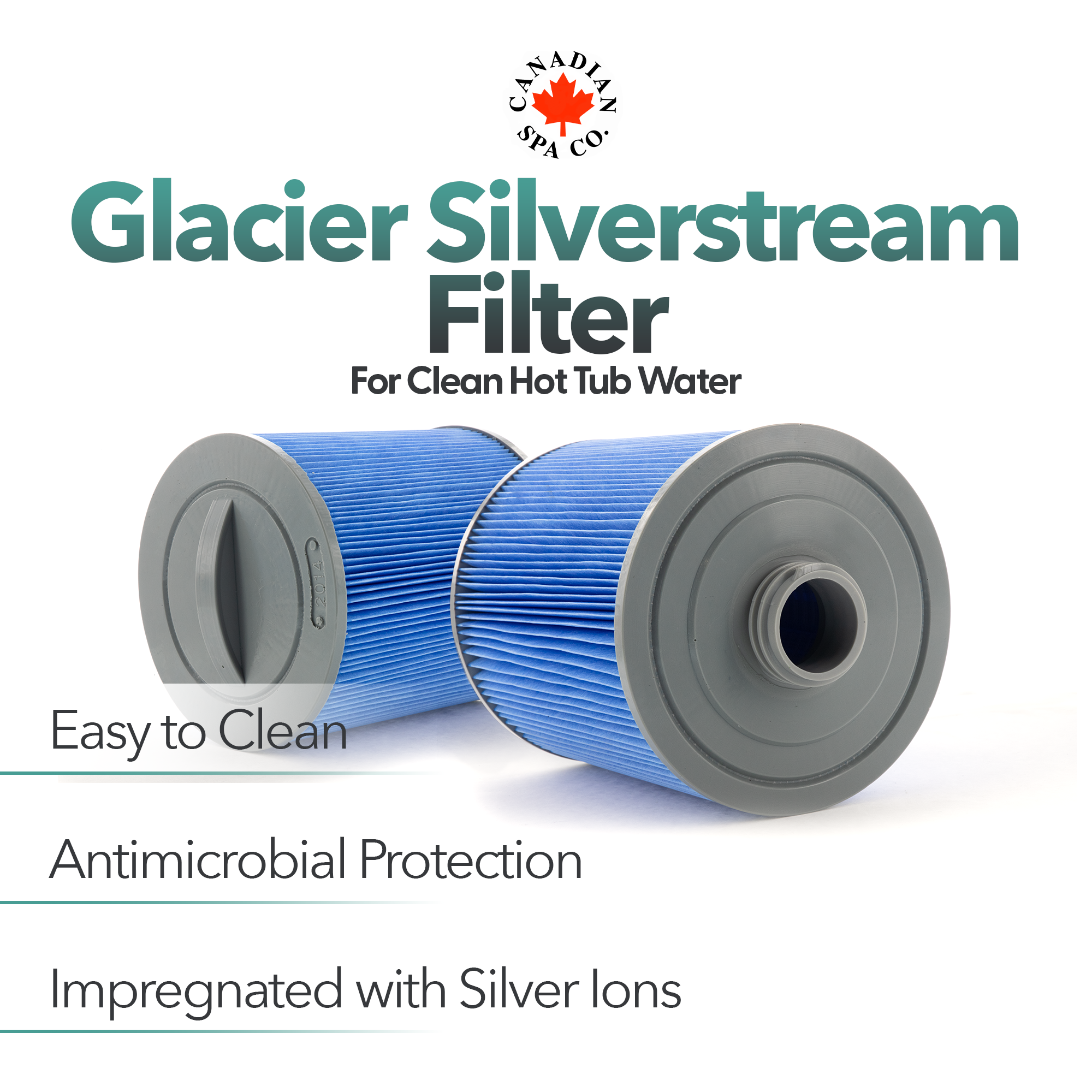 Glacier Microban 100 Sq Ft Filter Set - 2 Pack & Pre-Filter (Fresh Water Kit)