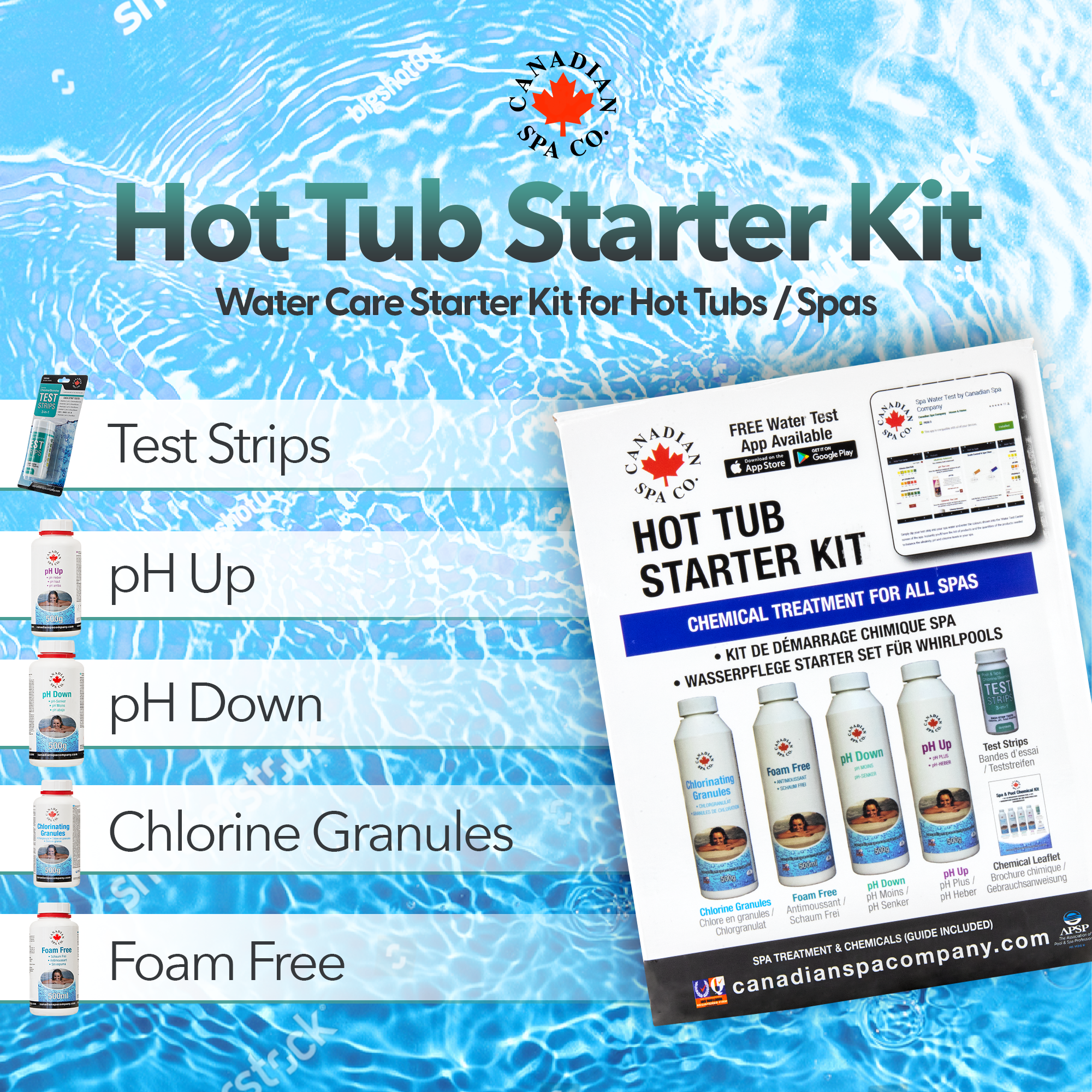 Hot Tub (Starter) Chemical Kit with Free App
