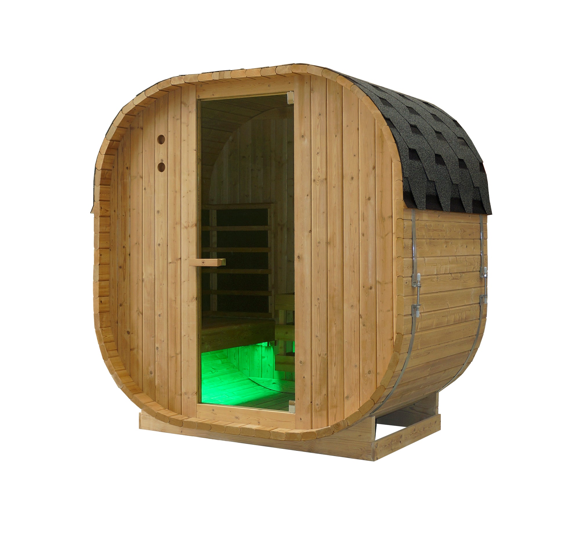 Outdoor Oval Barrel Sauna Combination Infrared/ traditional 1842/72" x1200/48" x 1945mm x 77"