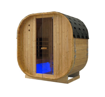 Outdoor Oval Barrel Sauna Combination Infrared/ traditional 1842/72" x1200/48" x 1945mm x 77"