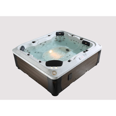 Canadian Spa Company_KH-10018_Alberta_Square_7-Person_57 -Jet Hot Tub_Blackout Insulation_UV Light Water Care_Lounger
