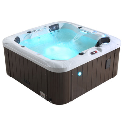 Canadian Spa Company_KH-10077_Cambridge_Square_6-Person_34 -Jet Hot Tub_Blackout Insulation_UV Light Water Care_Lounger