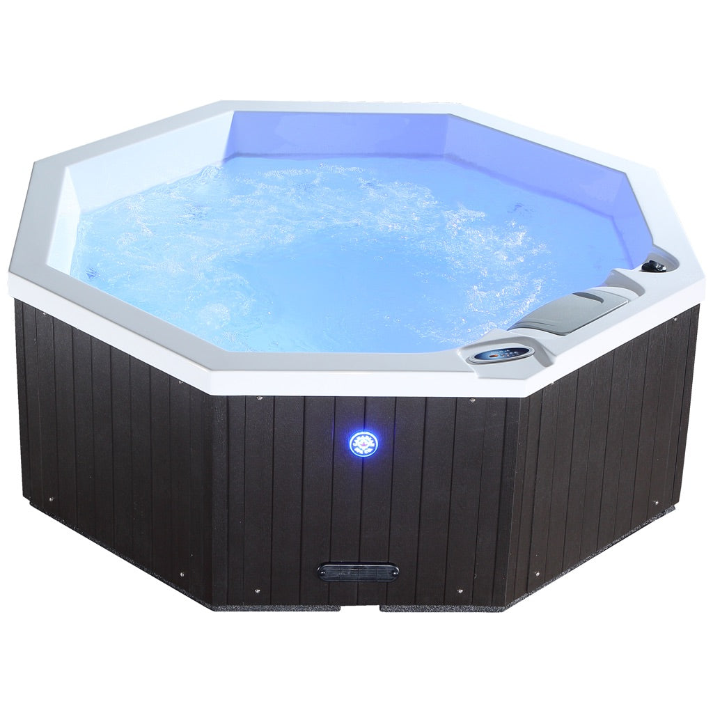 Canadian Spa Company_KH-10095_Muskoka_Octagonal_Plug_&_Play_4-Person_14-Jet Hot Tub_Blackout Insulation_UV Light Water Care_Patio Spas