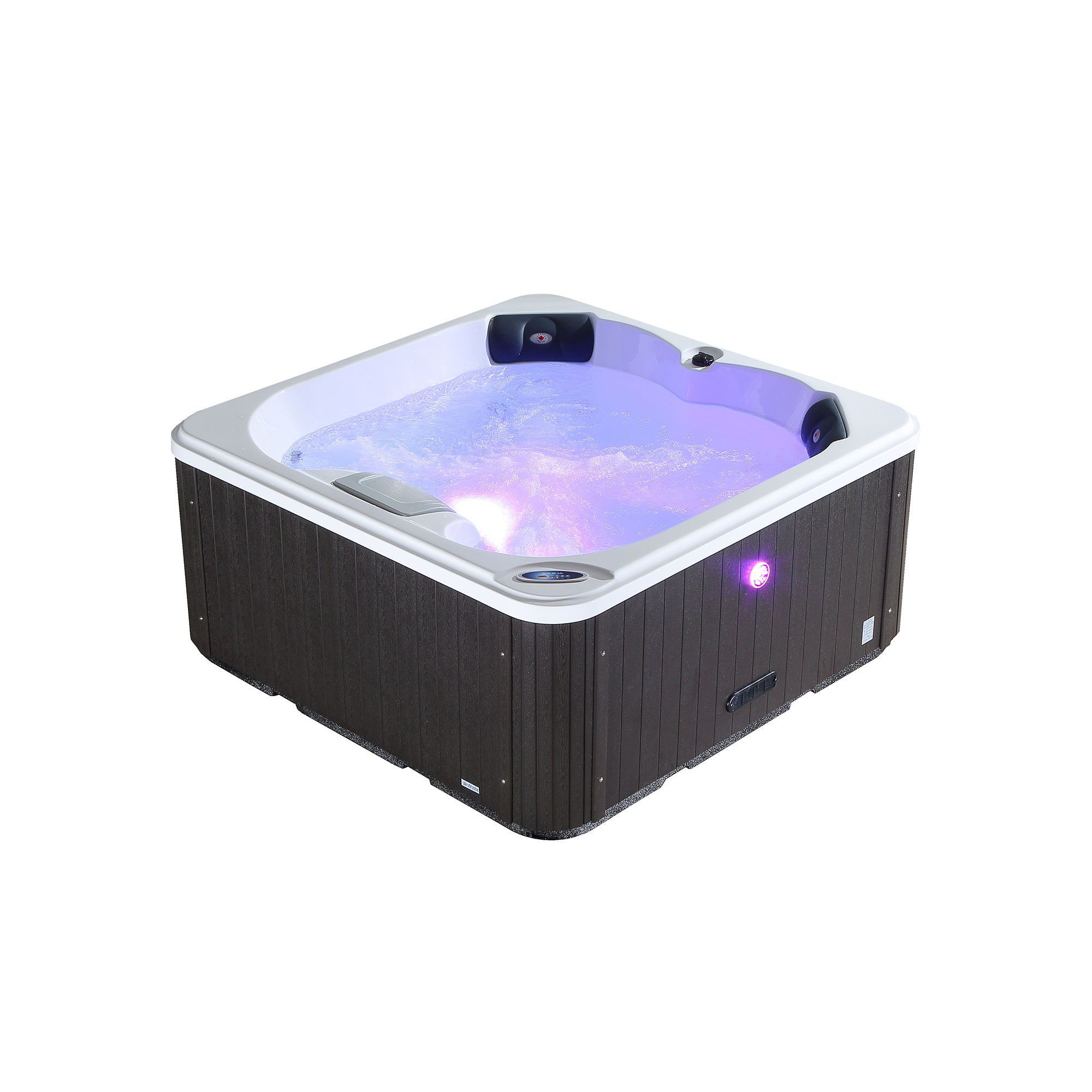 Canadian Spa Company_KH-10079_Saskatoon_Square_Plug_&_Play_4-Person_12-Jet Hot Tub_Blackout Insulation_UV Light Water Care_Patio Spas