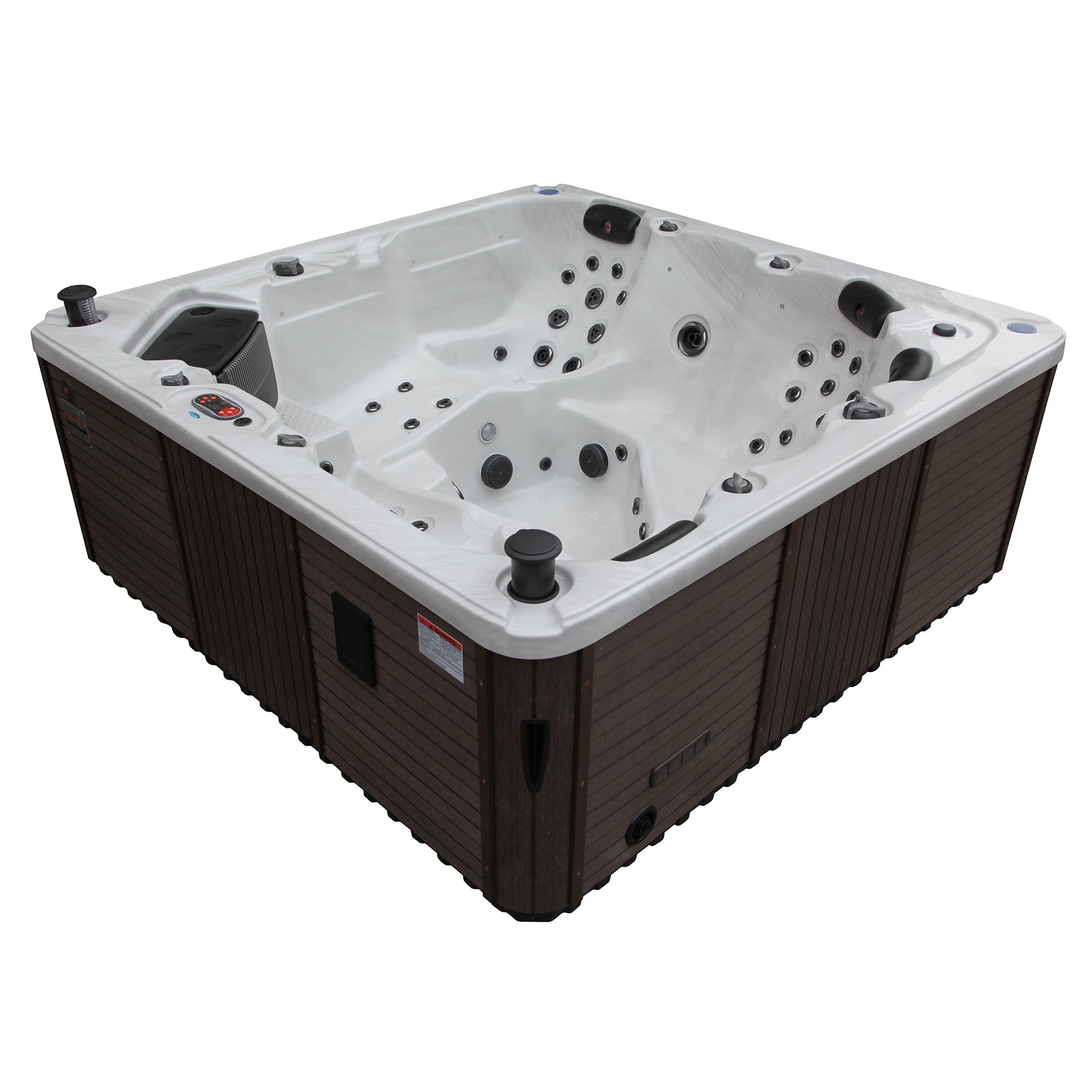 Canadian Spa Company_KH-10032_Vancouver_Square_6-Person_66 -Jet Hot Tub_Blackout Insulation_UV Light Water Care_Lounger