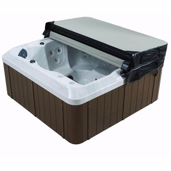 Canadian Spa Company_5”/3” Thick Tapered Spa Covers - Square 78” to 92”_8 locking straps_5” deep skirt_Drainage grommets_6 mil vapour barrier_Full steam seal_ Metal channel_Hot Tubs